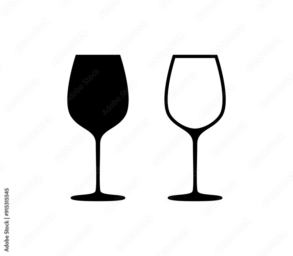Obraz premium Wine glasses icons. Champagne glass