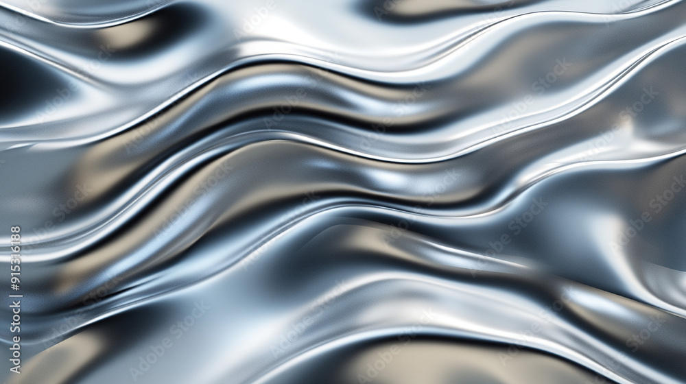 3D rendered abstract background with smooth metallic silver ripples, futuristic and dynamic design 3D rendered abstract background with smooth metallic silver ripples, futuristic and dynamic design