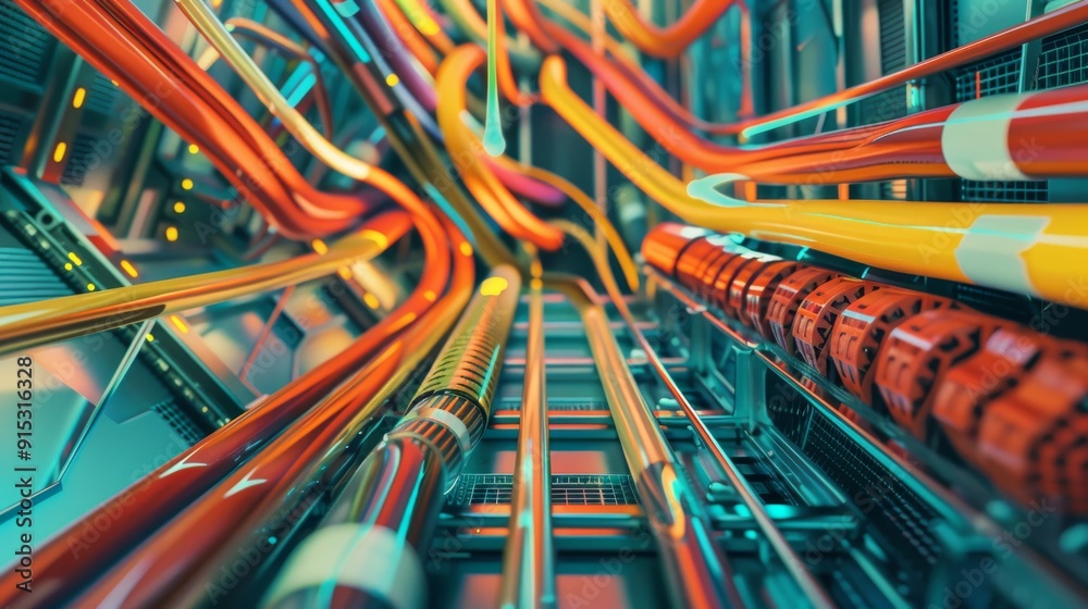 A complex network of vibrant cables and wires, intertwined in a tech environment, evoking the intricacy of modern technology systems. A complex network of vibrant cables and wires, intertwined in a tech environment, evoking the intricacy of modern technology systems.