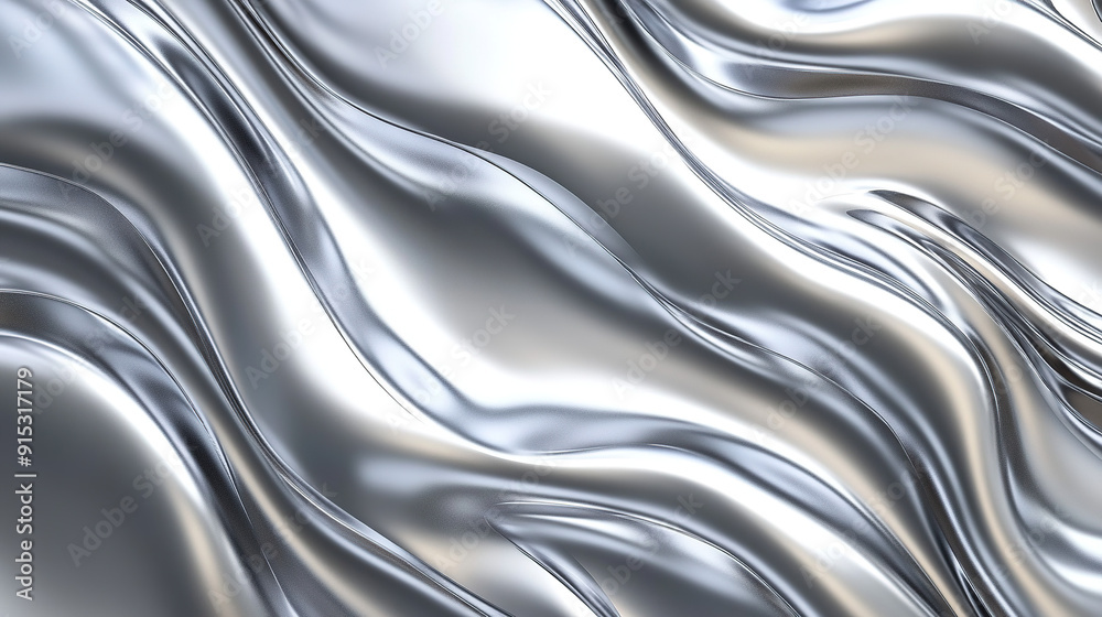 3D rendered abstract background with smooth metallic silver ripples, futuristic and dynamic design 3D rendered abstract background with smooth metallic silver ripples, futuristic and dynamic design