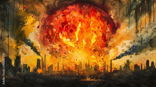 Nuclear war the end of the world apocalyptic doomsday art background
