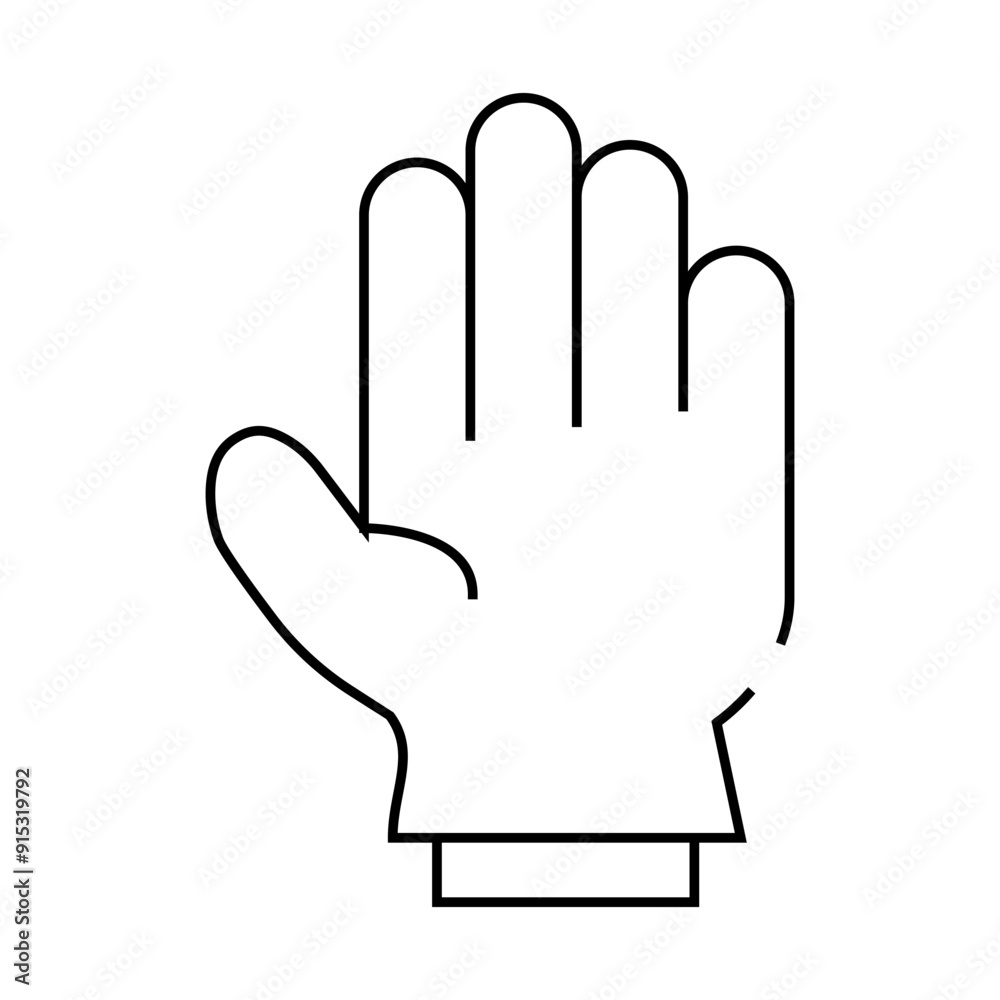 protection glove line icon vector. protection glove sign. isolated contour symbol black illustration protection glove line icon vector. protection glove sign. isolated contour symbol black illustration