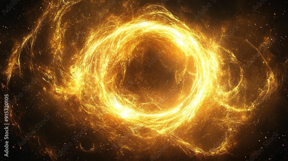 Obraz premium Abstract golden ring with sparkling background.