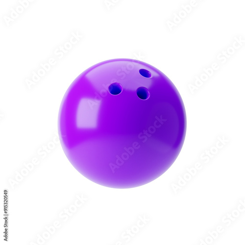 Bowling ball icon isolated over transparent background, png. 3d rendering.