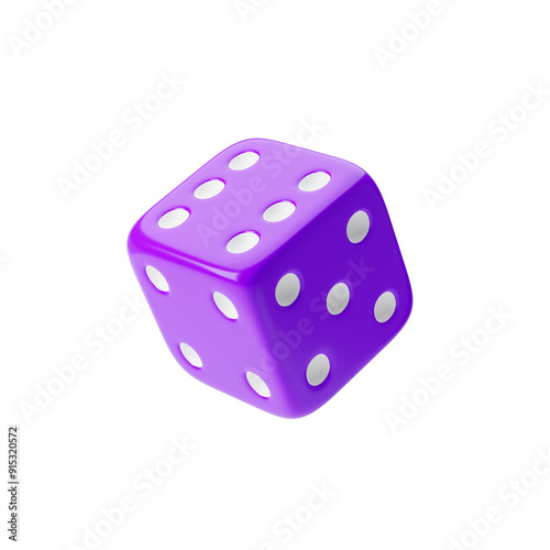 Dice icon isolated over transparent background, png. 3d rendering.