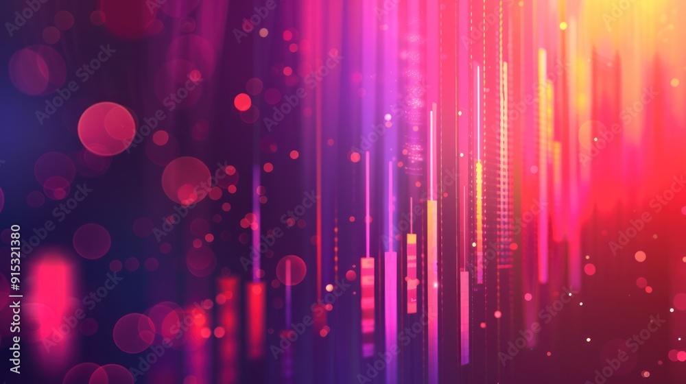 Obraz premium Abstract Colorful Bokeh Background with Vertical Lines