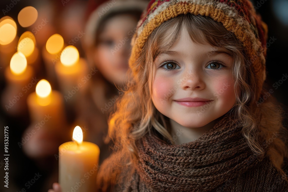 joyful childrens choir singing carols festive attire warm candlelight glow cozy holiday setting expressions of wonder and harmony joyful childrens choir singing carols festive attire warm candlelight glow cozy holiday setting expressions of wonder and harmony