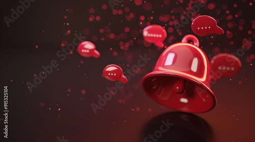 Red Bell with Chat Bubbles