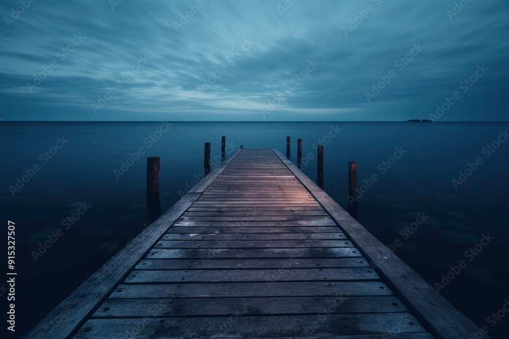 Obraz premium Dock background outdoors horizon nature.