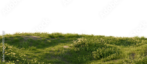 Foto Serene river flowing through a lush green landscape. 3D render.