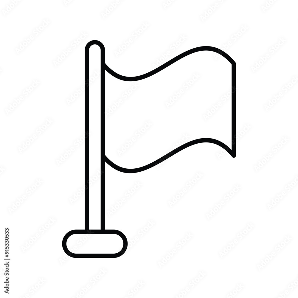 flag line icon with white background vector stock illustration flag line icon with white background vector stock illustration
