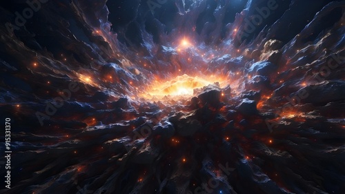 Wallpaper Mural AI-generated fantasy depiction of the universe's explosion and big bang Torontodigital.ca