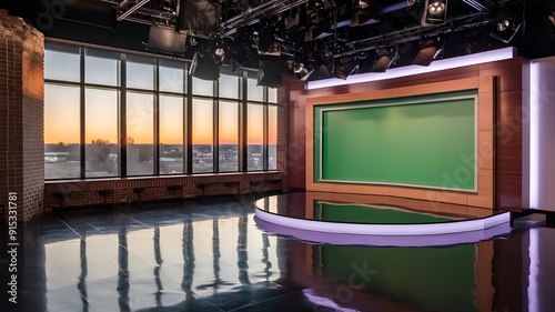 Elegant view of an unoccupied contemporary television set in a stylish modern living room