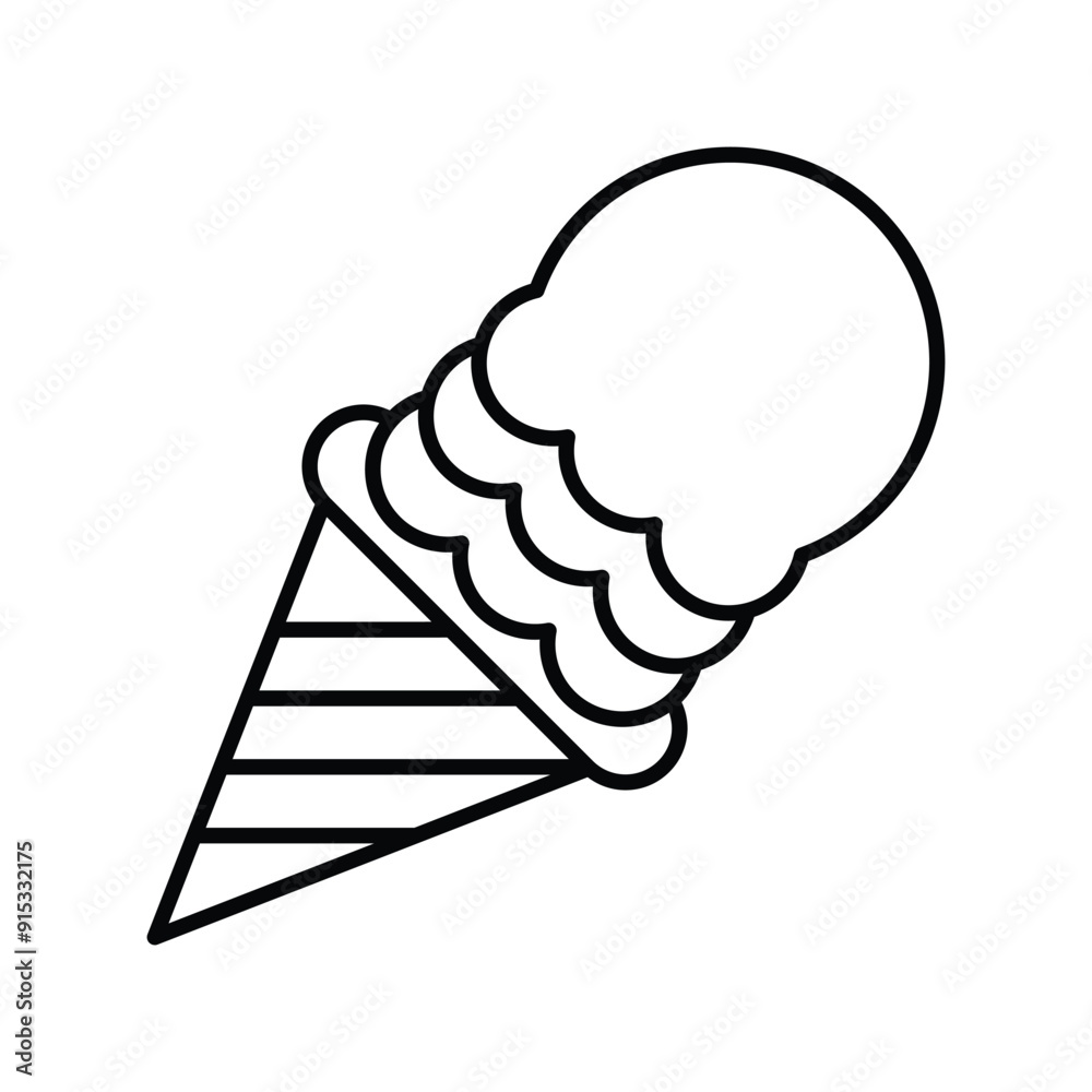 ice cream line icon with white background vector stock illustration ice cream line icon with white background vector stock illustration