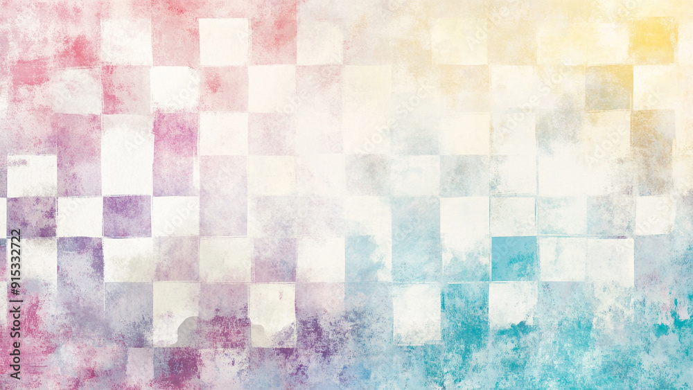 Pastel Watercolor: Checkered Paper Background Pastel Watercolor: Checkered Paper Background