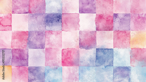 Pastel Watercolor: Checkered Paper Background