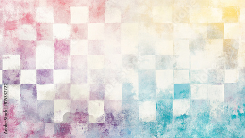 Pastel Watercolor: Checkered Paper Background