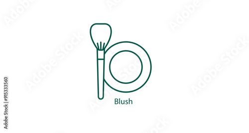 Blush Makeup Palette Vector Illustration