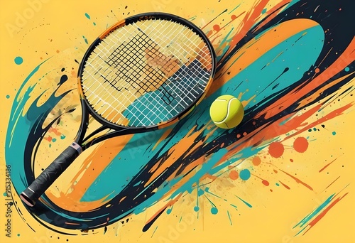 tennis racket and ball photo