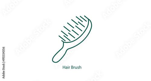 Hairbrush Vector Icon for Grooming