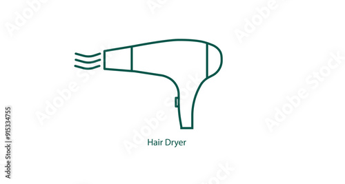 Hair Dryer Vector Icon for Styling