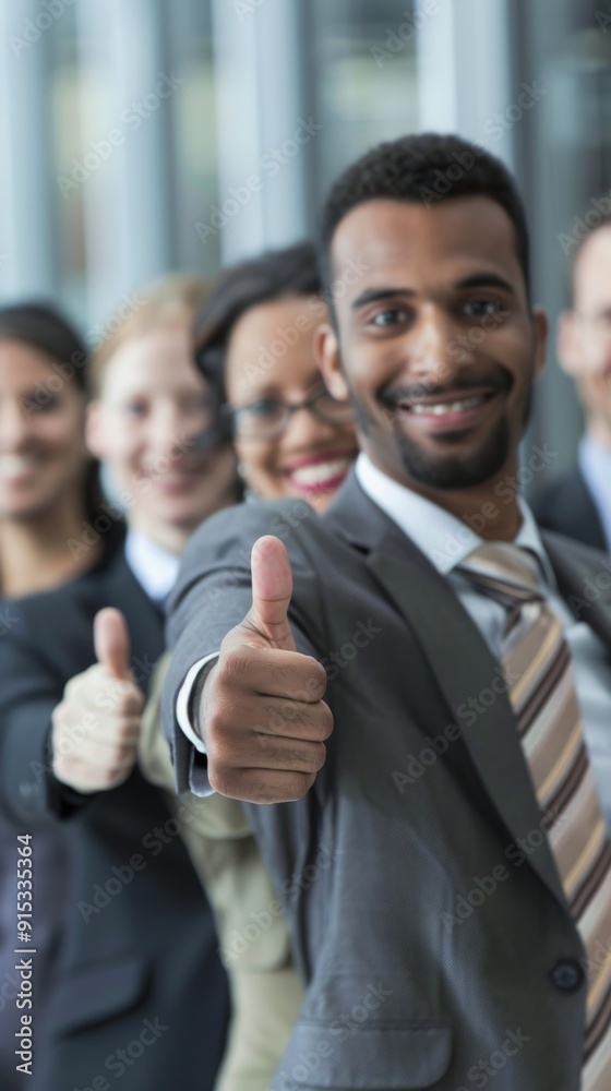 Diverse Business Team Giving Thumbs Up in Office. Success, Teamwork, and Collaboration Diverse Business Team Giving Thumbs Up in Office. Success, Teamwork, and Collaboration