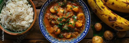 Mtori Traditional Tanzanian Green Plantain Stew Made with Kilimanjaro Green Bananas Ndizi Mshale photo