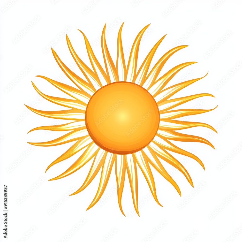 Vibrant sun illustration with glowing rays symbolizing warmth and energy, perfect for weather, nature, and summer-themed designs. Vibrant sun illustration with glowing rays symbolizing warmth and energy, perfect for weather, nature, and summer-themed designs.