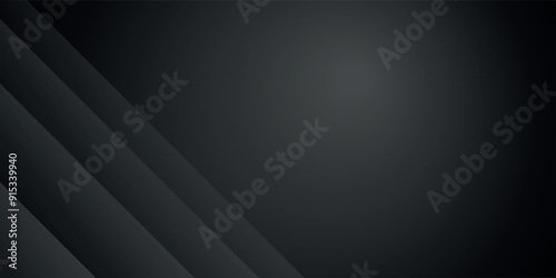 Black and grey modern material design with polygonal pattern. Overlap paper, corporate template for your business, vector abstract widescreen background