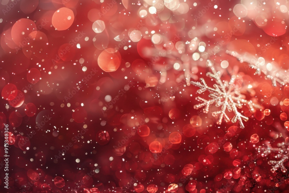 Red Snowflakes with Bokeh Lights: A Festive and Sparkling Christmas Display with Cozy Charm and Holiday Magic Red Snowflakes with Bokeh Lights: A Festive and Sparkling Christmas Display with Cozy Charm and Holiday Magic