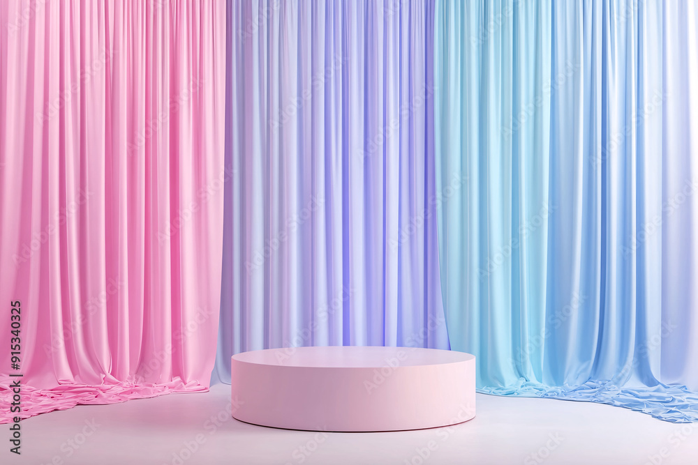 podium backdrop for product display with pastel and dreamy colors background podium backdrop for product display with pastel and dreamy colors background