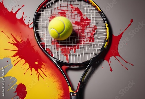 tennis racket and balls photo