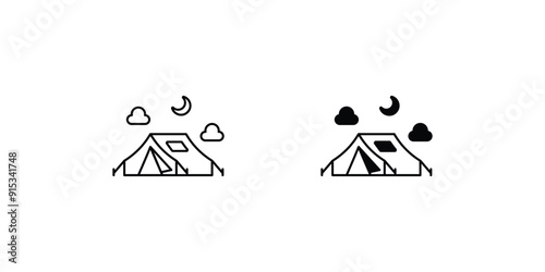 tent set icon with white background vector stock illustration