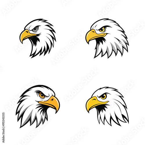 Eagle Head Logo Minimalist Vector Art Illustration