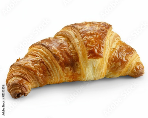 Croissant. Delicious Baked Breakfast Pastry Isolated on White Background