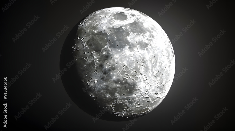 Realistic detailed full big moon isolated on transparent background. Creative Vector illustration Realistic detailed full big moon isolated on transparent background. Creative Vector illustration