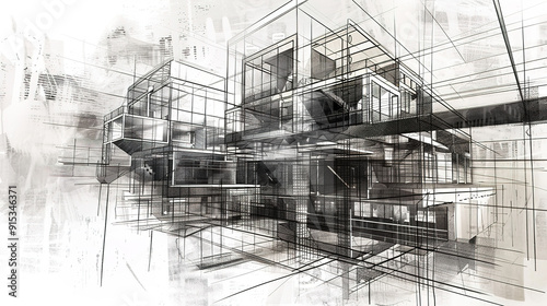  The Fascinating World of Abstract Architectural Drawings: A Blend of Creativity and Innovation. Showcasing Unconventional Designs and Inspiring Spatial Concepts.