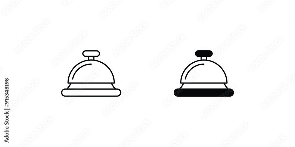 reception bell set icon with white background vector stock illustration reception bell set icon with white background vector stock illustration