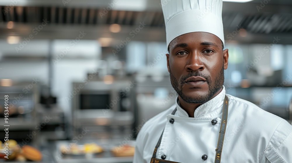 Chef in a professional kitchen preparing gourmet dishes during a busy lunch service
