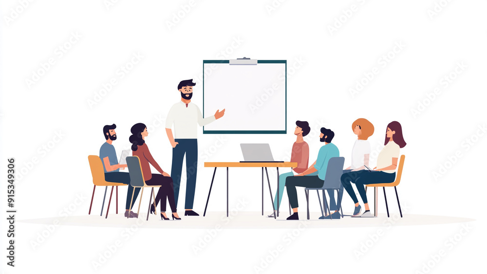 Corporate Training Session: Man Teaching at Whiteboard Corporate Training Session: Man Teaching at Whiteboard