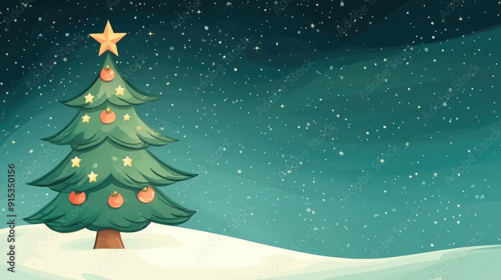 Cartoon Christmas tree with stars, clear area for text. Cartoon Christmas tree with stars, clear area for text.