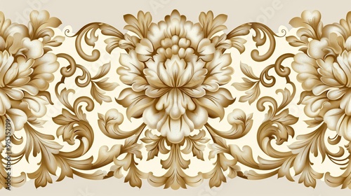 Wallpaper Mural Damask Ornament. Vintage Decorative Floral Ornamental Design Torontodigital.ca