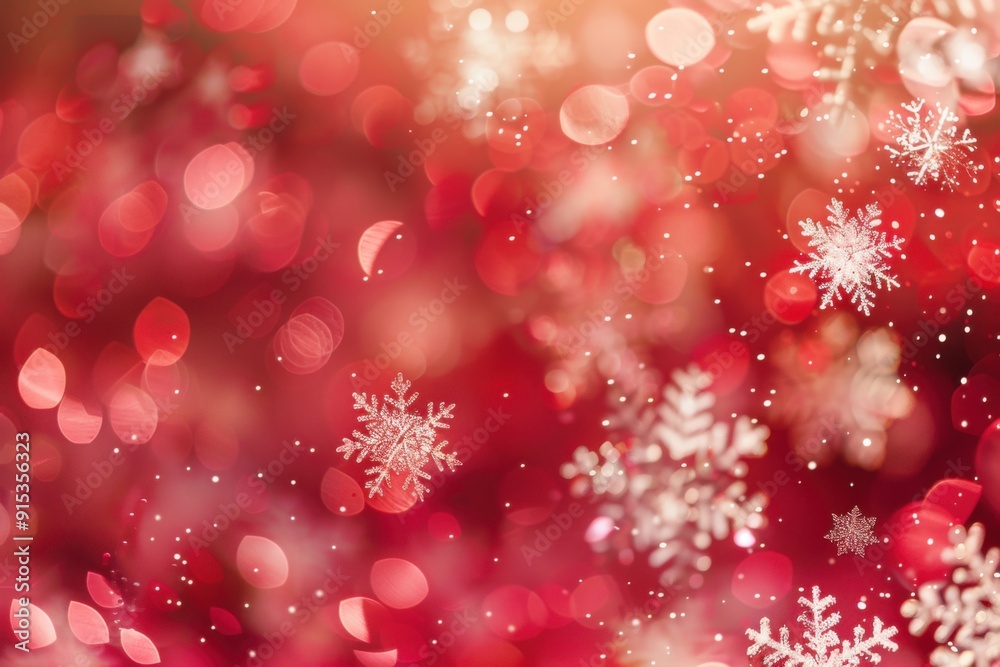 Red Snowflakes with Bokeh Lights: A Festive and Sparkling Christmas Display with Cozy Charm and Holiday Magic Red Snowflakes with Bokeh Lights: A Festive and Sparkling Christmas Display with Cozy Charm and Holiday Magic