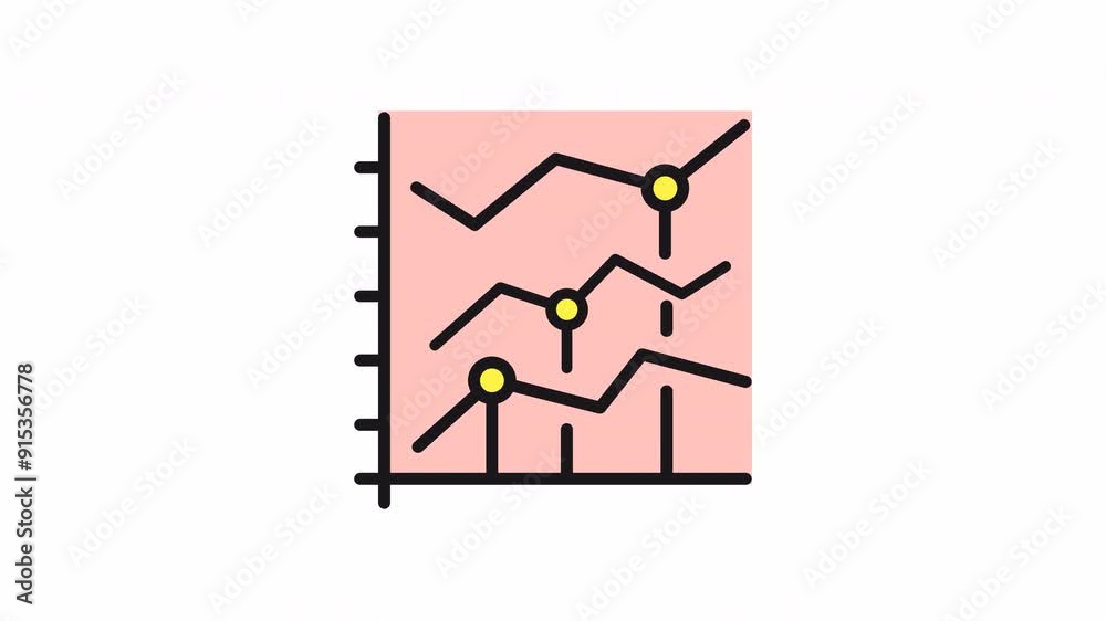 motion icon Pink graph with three lines, each with yellow circles.
motion icon Pink graph with three lines, each with yellow circles.