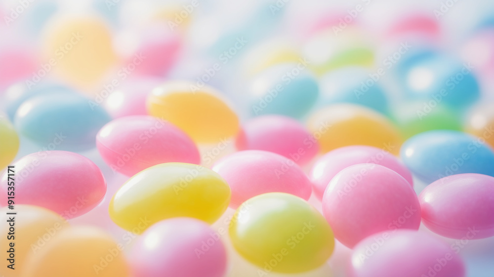Close-up of pastel-colored candies from multiple directions Close-up of pastel-colored candies from multiple directions