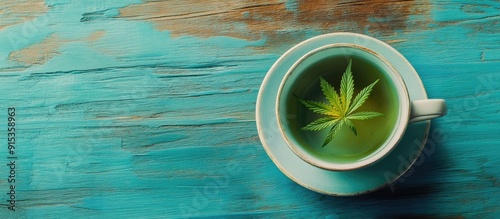 Marijuana leaf in a teacup ...