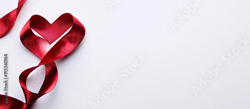 Red satin ribbon in the sha...