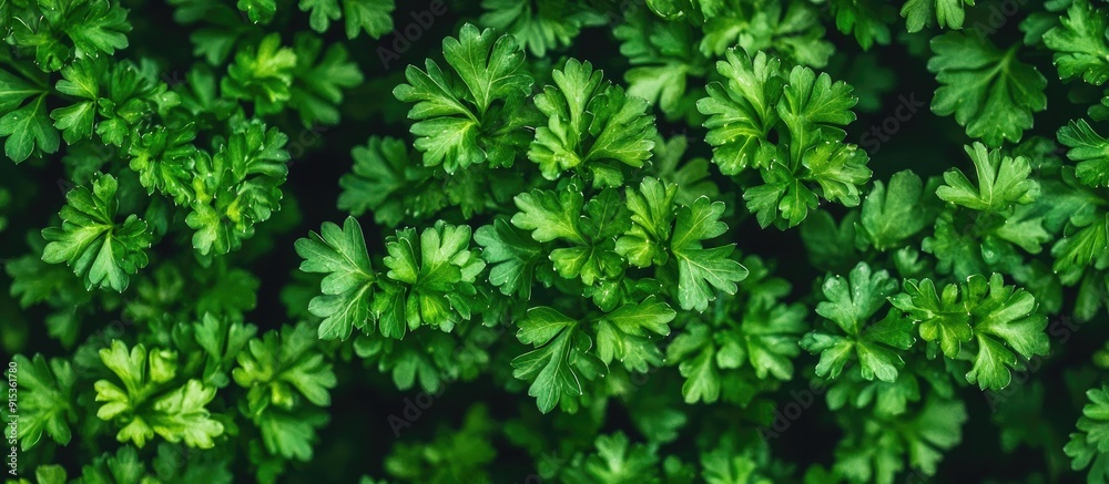 Fresh organic parsley herb set against a white background Close up with copy space Selective focus image Fresh organic parsley herb set against a white background Close up with copy space Selective focus image