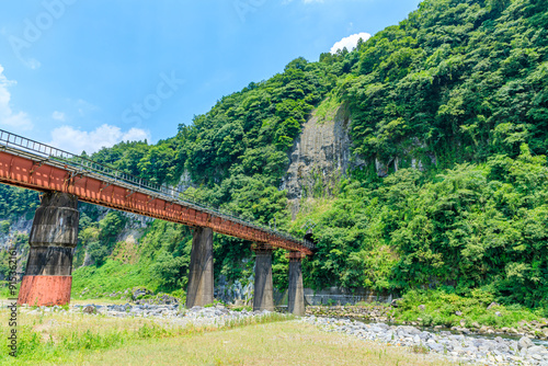 夏の岩戸の景観　大分県豊後大野市　Summer scenery of Iwato. Ooita Pref, Bungoono City. photo