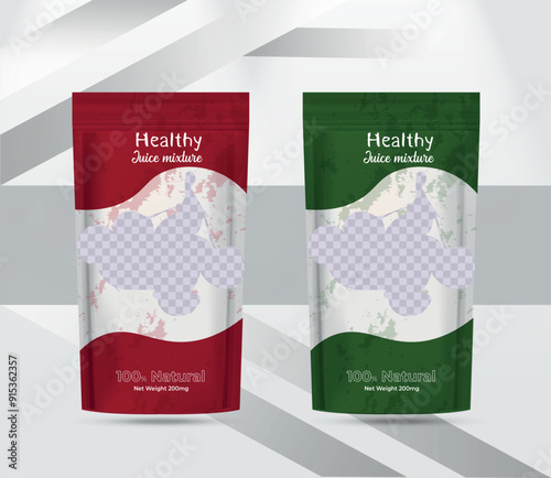 healthy fruit juice product packaging stand up pouch design